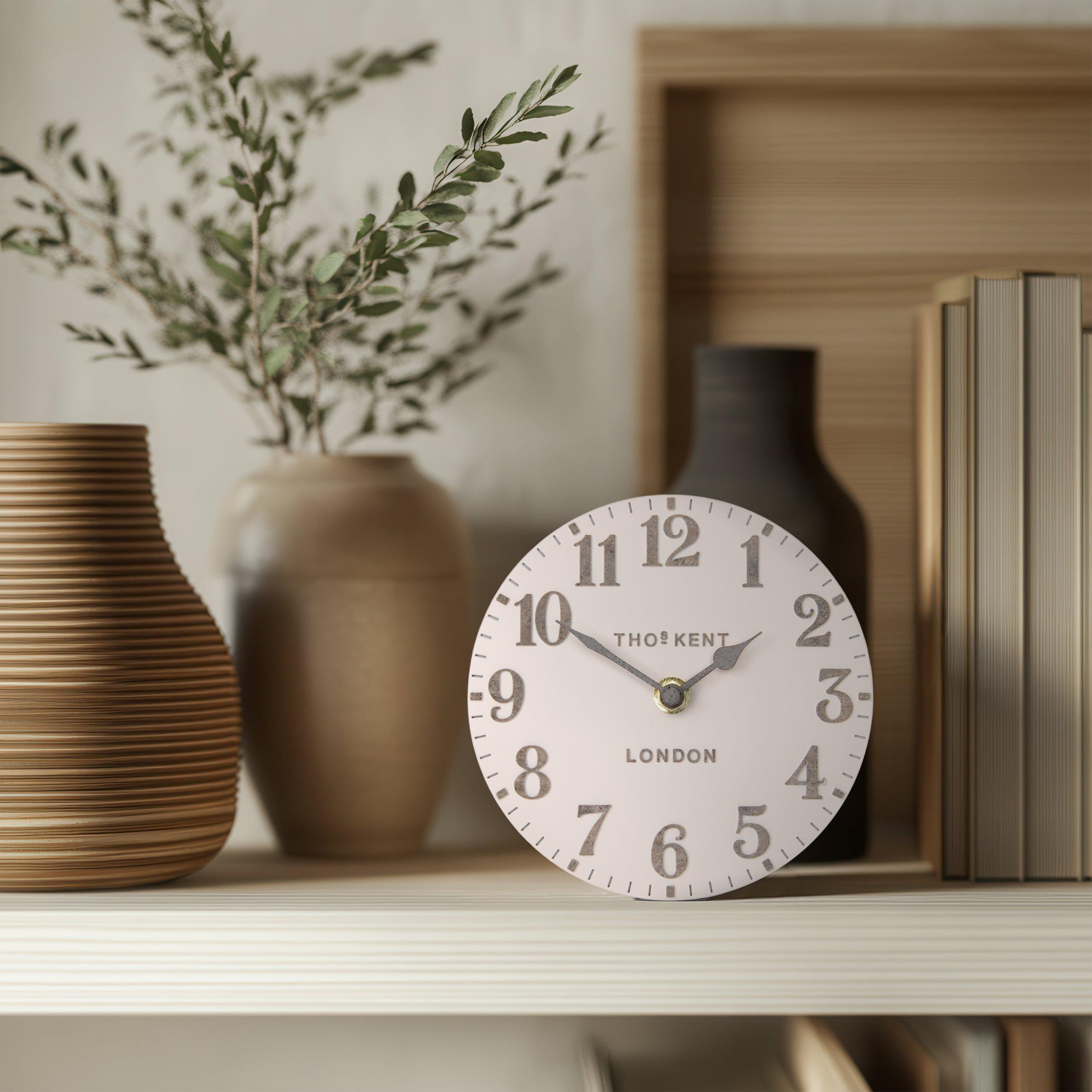 Thomas Kent Arabic 6" Mantel Clock Available In Green, Grey & Blue - Plum Retail - Foto 5