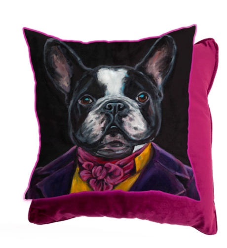 Sir Montague Cushion By Louise Brown *TO CLEAR* - TheArtistsQuarter
