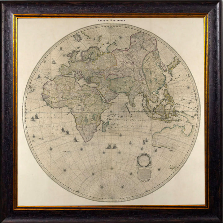 c.1660 Map of the World in Two Hemispheres - TheArtistsQuarter
