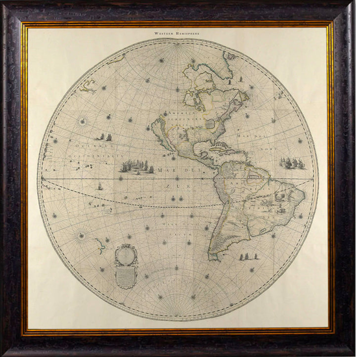 c.1660 Map of the World in Two Hemispheres - TheArtistsQuarter
