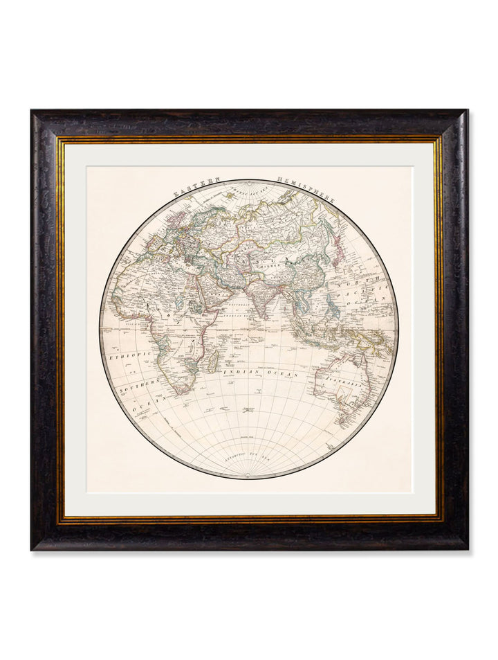 c.1838 World Map Hemispheres - TheArtistsQuarter