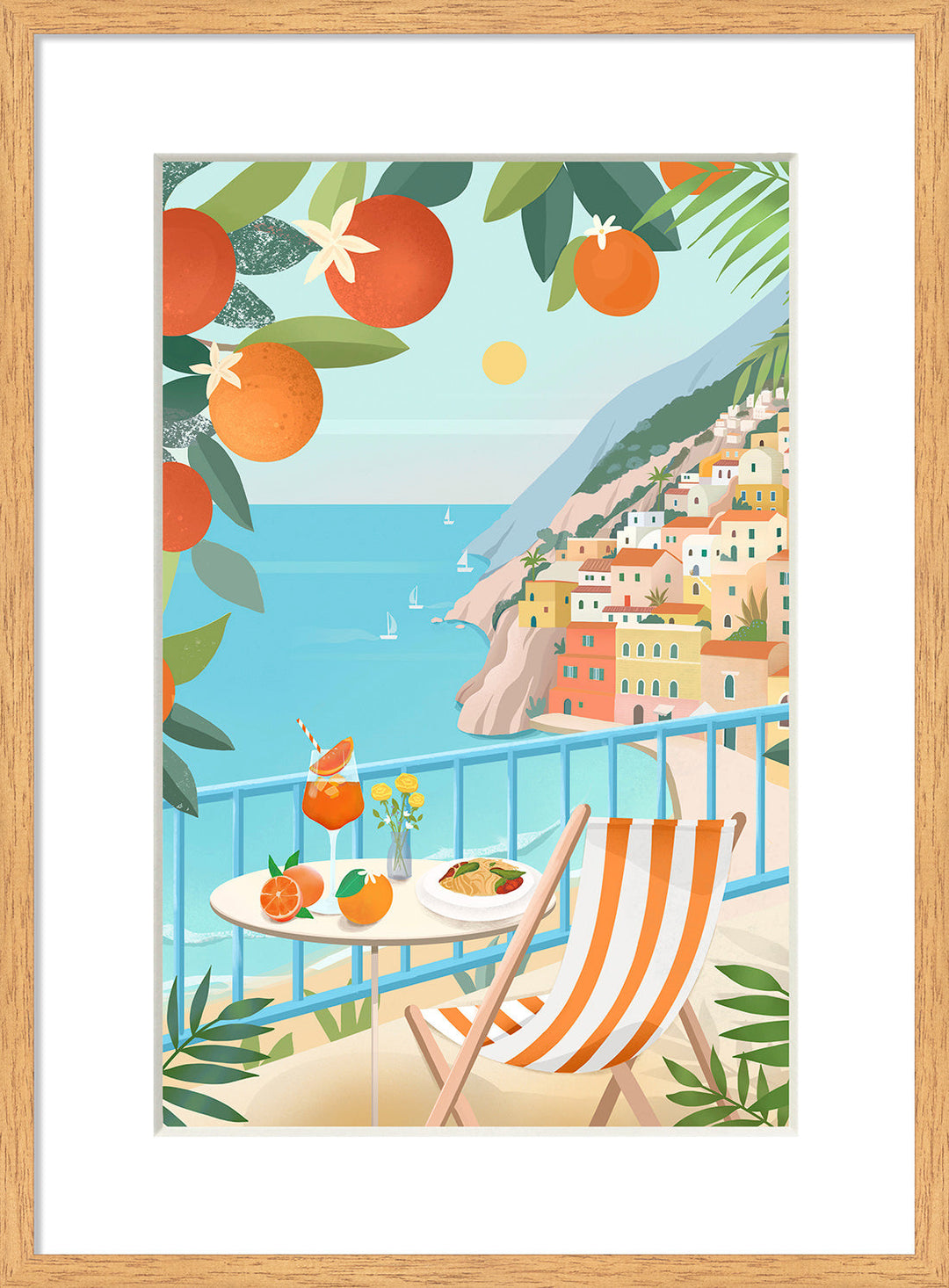 Dreaming of Summer I coastal framed print in solid oak frame by Camelot Pictures