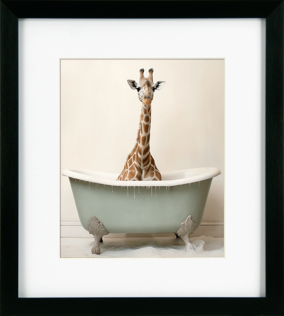 Bathroom Joy I Giraffe By Lazar *NEW* - TheArtistsQuarter