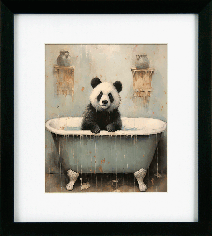 Bathroom Joy II Panda By Lazar - TheArtistsQuarter