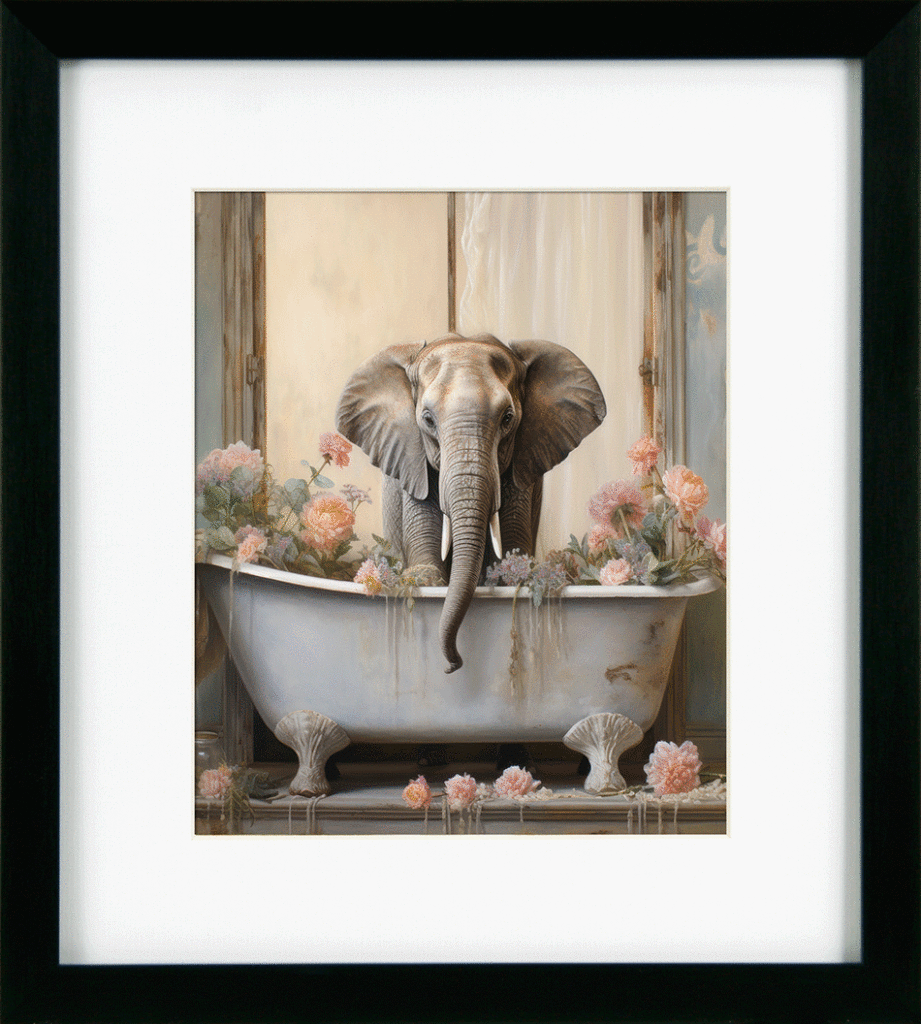Bathroom Joy III Elephant By Lazar *NEW* - TheArtistsQuarter