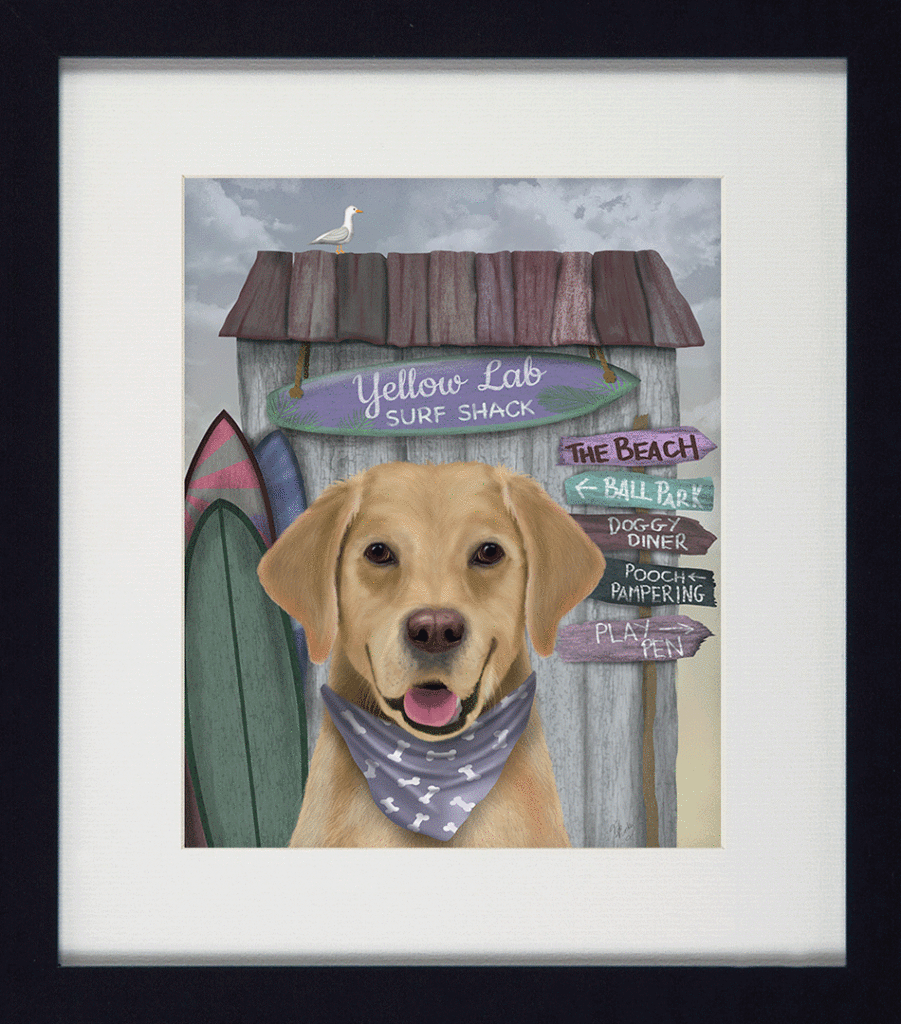 Surf Shack Companions I Yellow Lab By Fab Funky *NEW* - TheArtistsQuarter