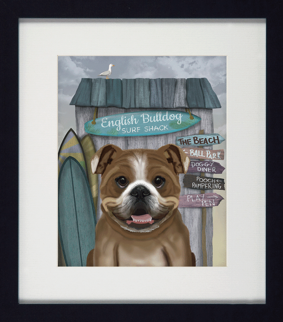 Surf Shack Companions II English Bulldog By Fab Funky *NEW* - TheArtistsQuarter