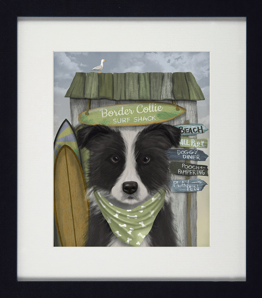 Surf Shack Companions III Border Collie By Fab Funky *NEW* - TheArtistsQuarter