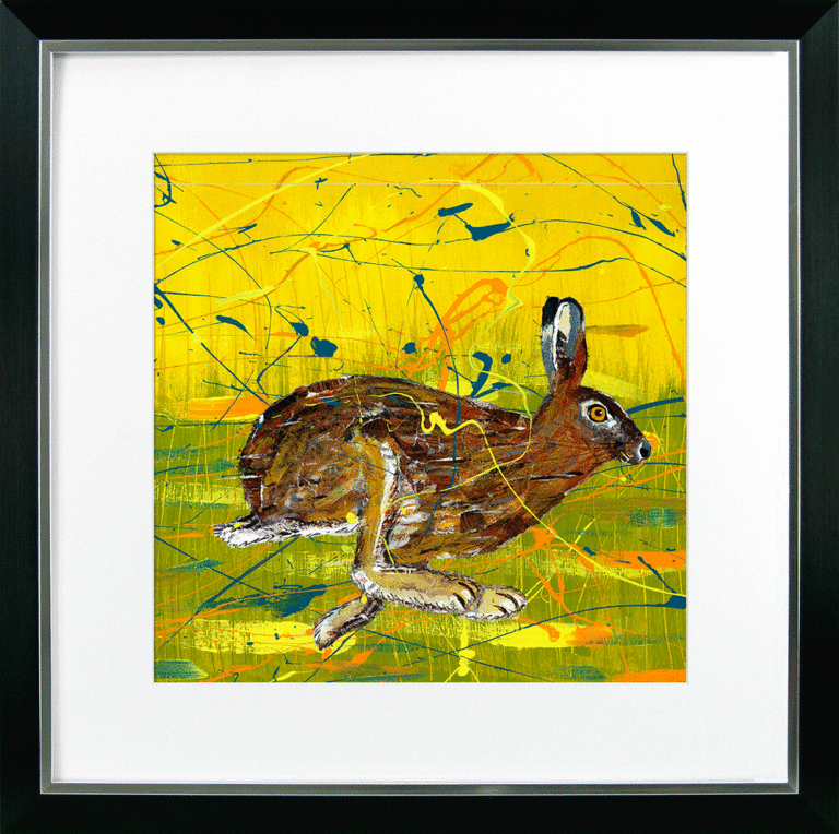 Vibrant Hares II – Running Hare By Adam James Severn *NEW* - TheArtistsQuarter