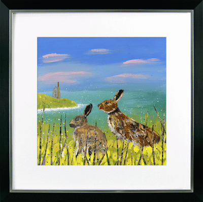 Vibrant Hares III – Hare Pair By Adam James Severn *NEW* - TheArtistsQuarter