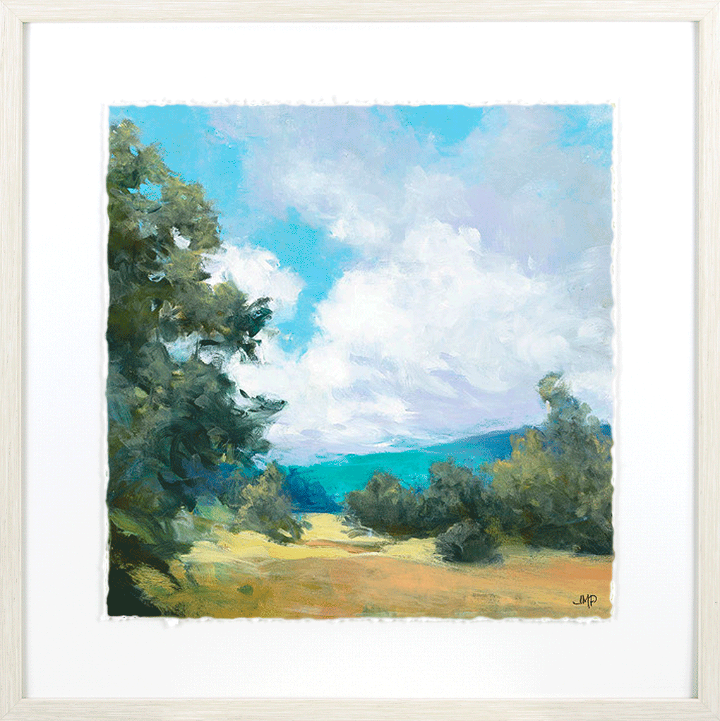 Blue Skies I by Julia Purinton framed watercolour landscape artwork