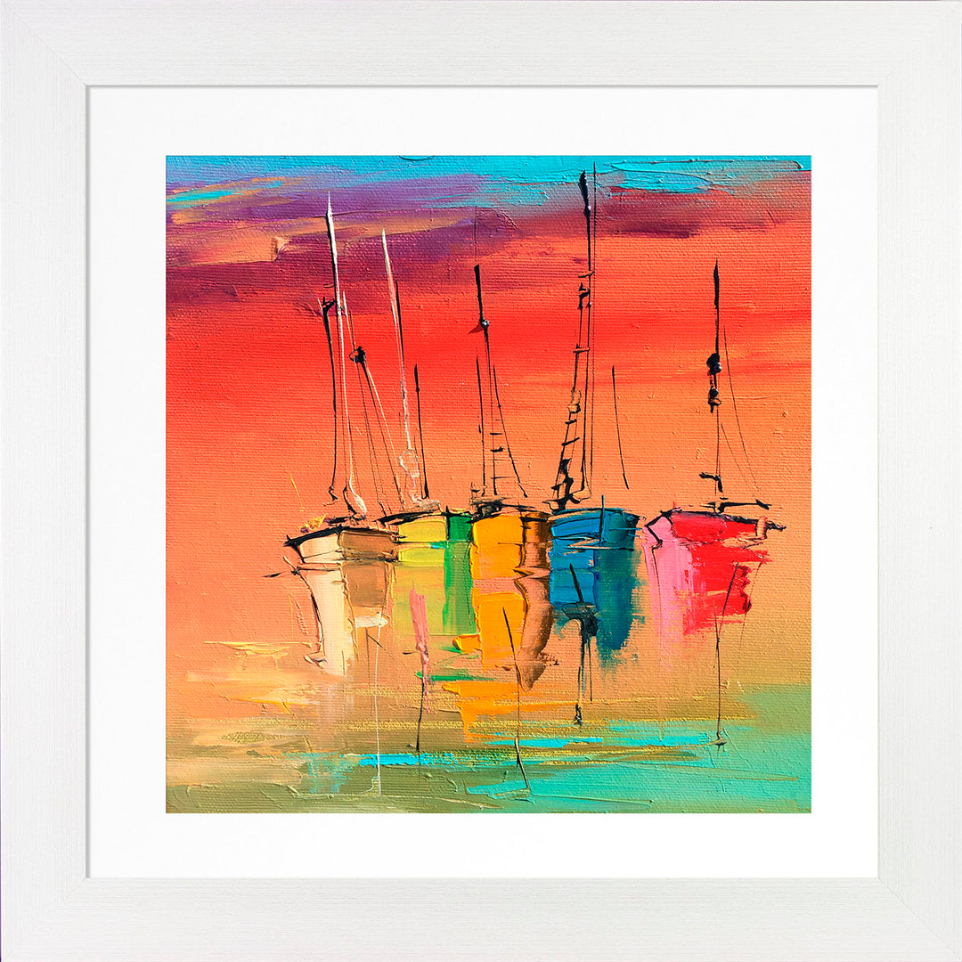 Sails in Colour I by Camelot Pictures - square coastal framed print