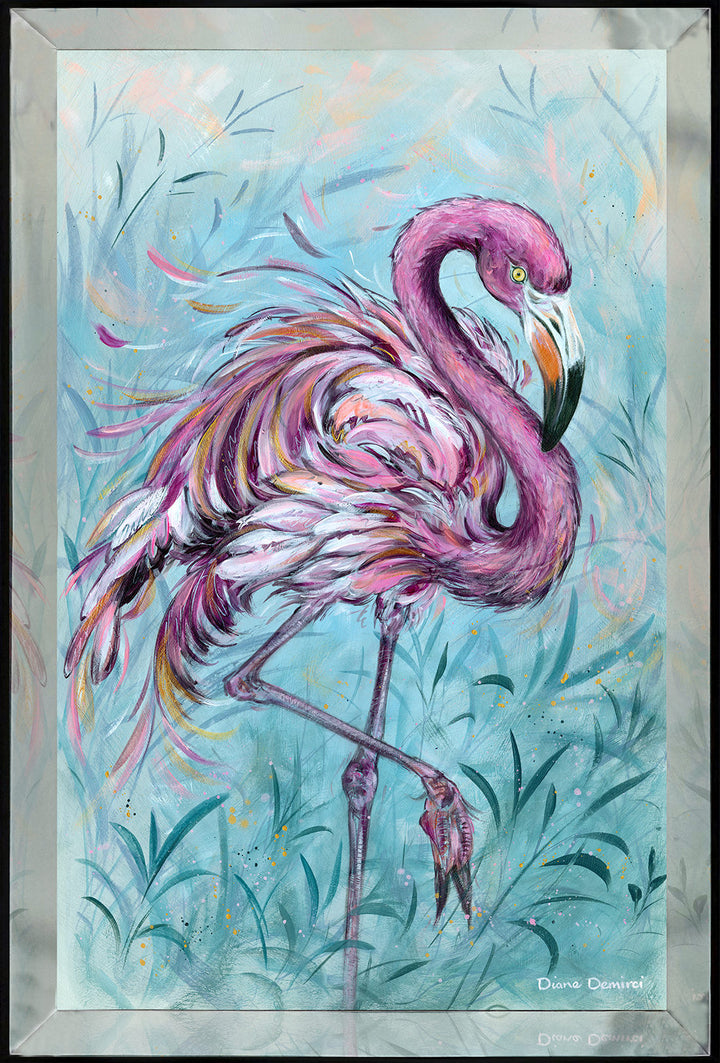 Flirty Flamingos I By Diane Demirci - TheArtistsQuarter