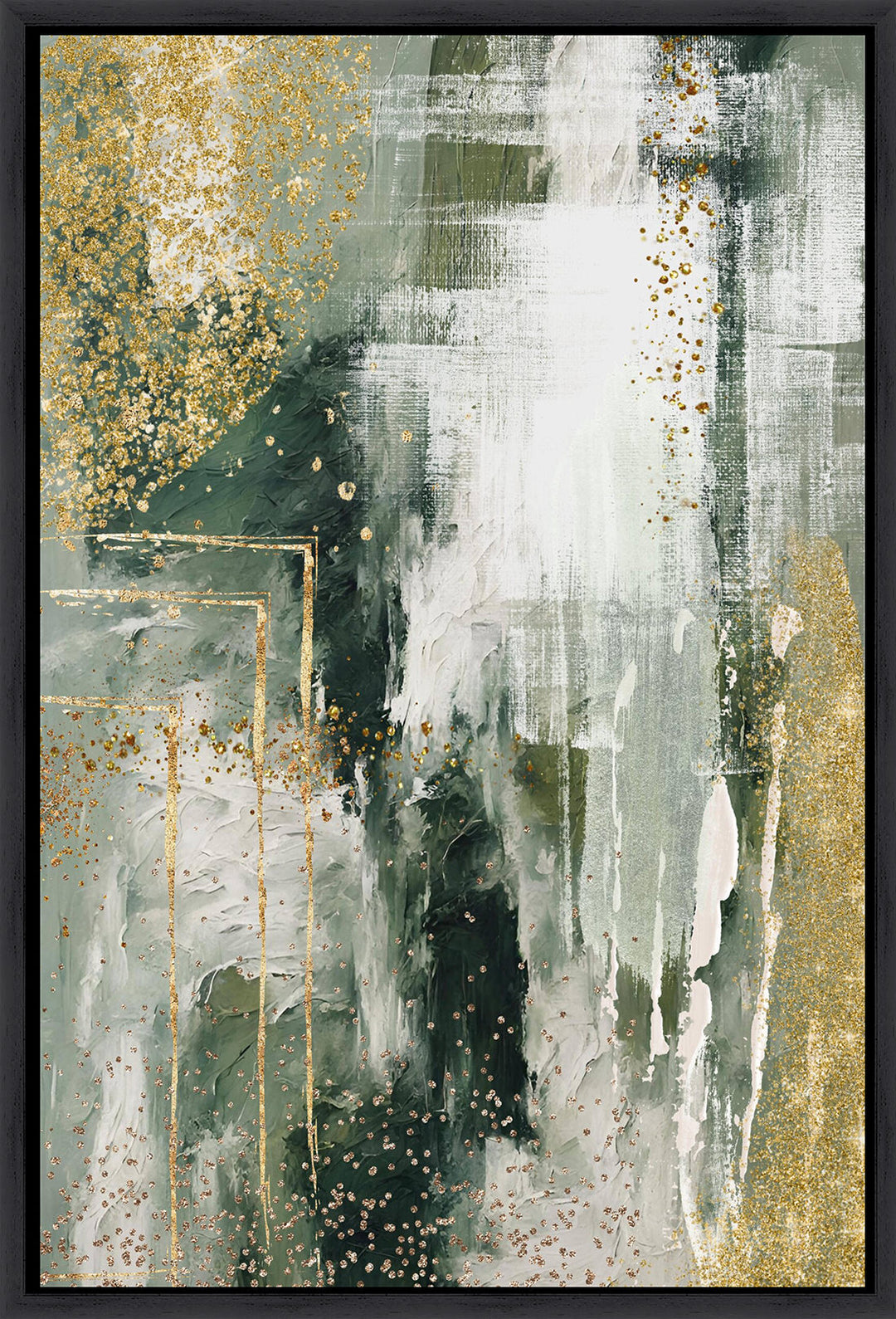 Glistening Green & Gold I - TheArtistsQuarter
