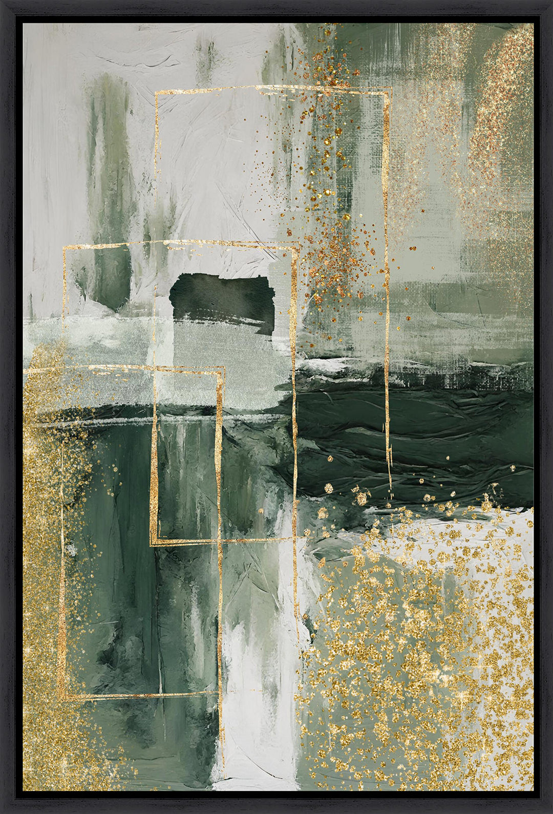 Glistening Green & Gold III - TheArtistsQuarter
