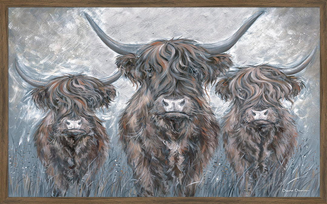 The Herd – Dark Wood Frame by Diane Demirci