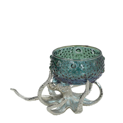 Culinary Concepts London. Octopus Holder With Small Blue Green Glass Bowl - TheArtistsQuarter