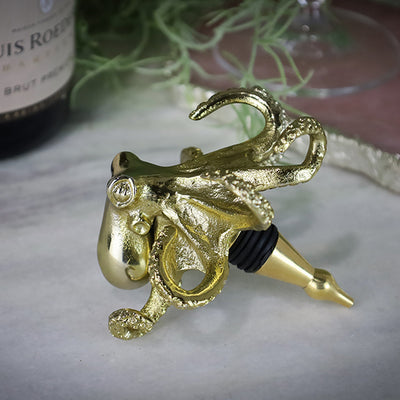Culinary Concepts London. Octopus Bottle Stopper - Gold Finish *NEW* - TheArtistsQuarter