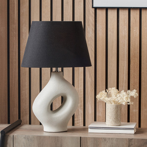 Ulla Monochrome Organic Ceramic Table Lamp - TheArtistsQuarter