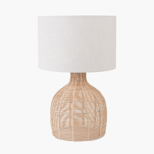 Caswell Natural Rattan Cloche Table Lamp - TheArtistsQuarter