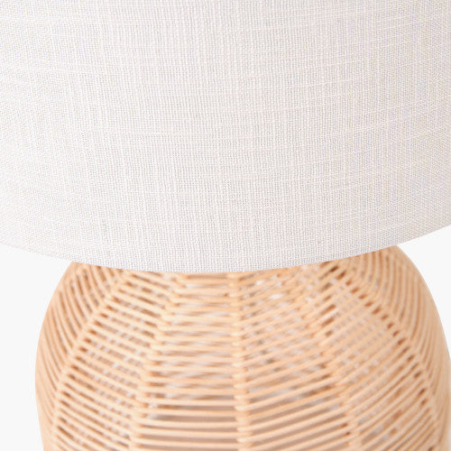 Caswell Natural Rattan Cloche Table Lamp - TheArtistsQuarter