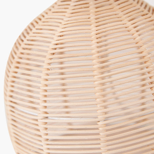 Caswell Natural Rattan Cloche Table Lamp - TheArtistsQuarter