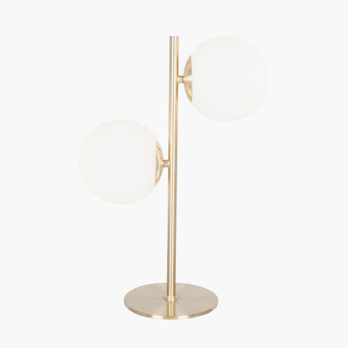 Asterope White Orb and Gold Metal Table Lamp - TheArtistsQuarter