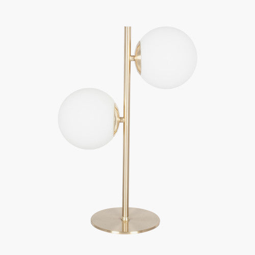 Asterope White Orb and Gold Metal Table Lamp *STOCK DUE LATE JUN* - TheArtistsQuarter