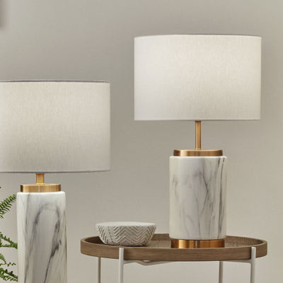 Carrara Marble Effect Ceramic Table Lamp - TheArtistsQuarter
