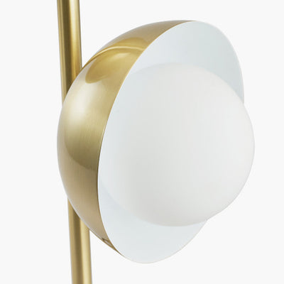 Estelle Brushed Brass Metal and White Orb Dome Table Lamp - TheArtistsQuarter