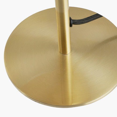 Estelle Brushed Brass Metal and White Orb Dome Table Lamp - TheArtistsQuarter