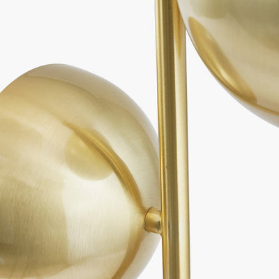 Estelle Brushed Brass Metal and White Orb Dome Table Lamp - TheArtistsQuarter