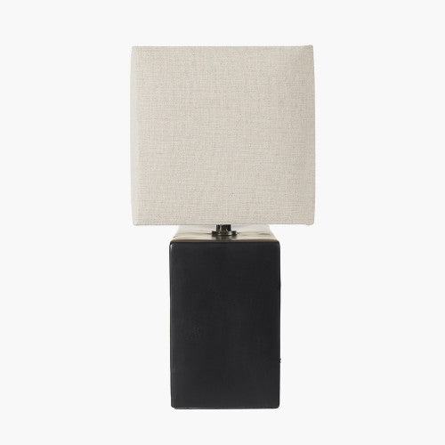 Block Black Ceramic Rectangular Table Lamp - TheArtistsQuarter