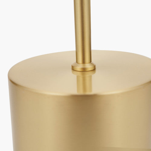 Bella White Ribbed Glass & Gold Metal Squoval Table Lamp - TheArtistsQuarter