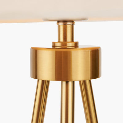 Houston Brushed Brass Metal Tripod Table Lamp - TheArtistsQuarter