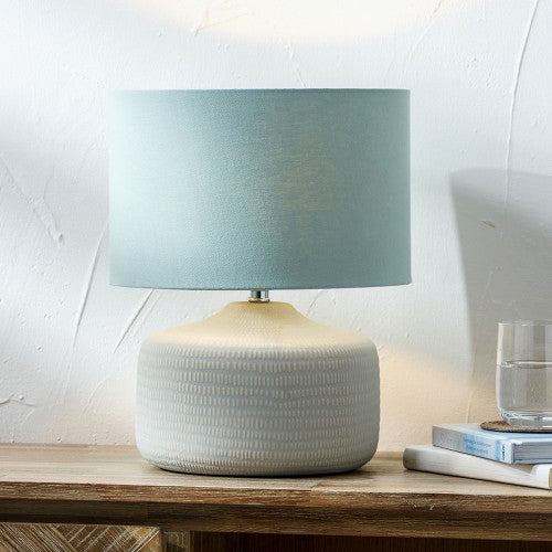 Kai Duck Egg Textured Ceramic Table Lamp *STOCK DUE LATE SEPT* - TheArtistsQuarter