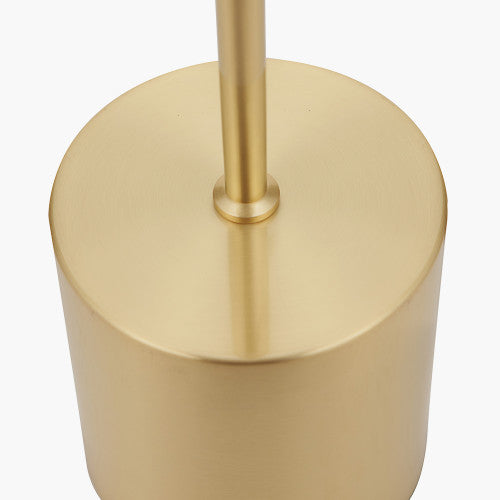 Bella White Ribbed Glass & Gold Metal Squoval Floor Lamp - TheArtistsQuarter