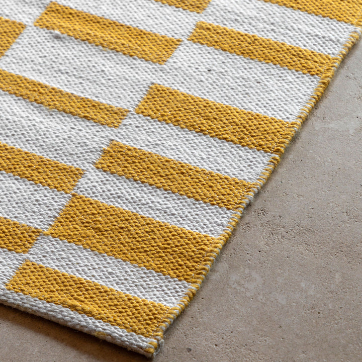 Kingston Jacquard Rug Mustard - TheArtistsQuarter