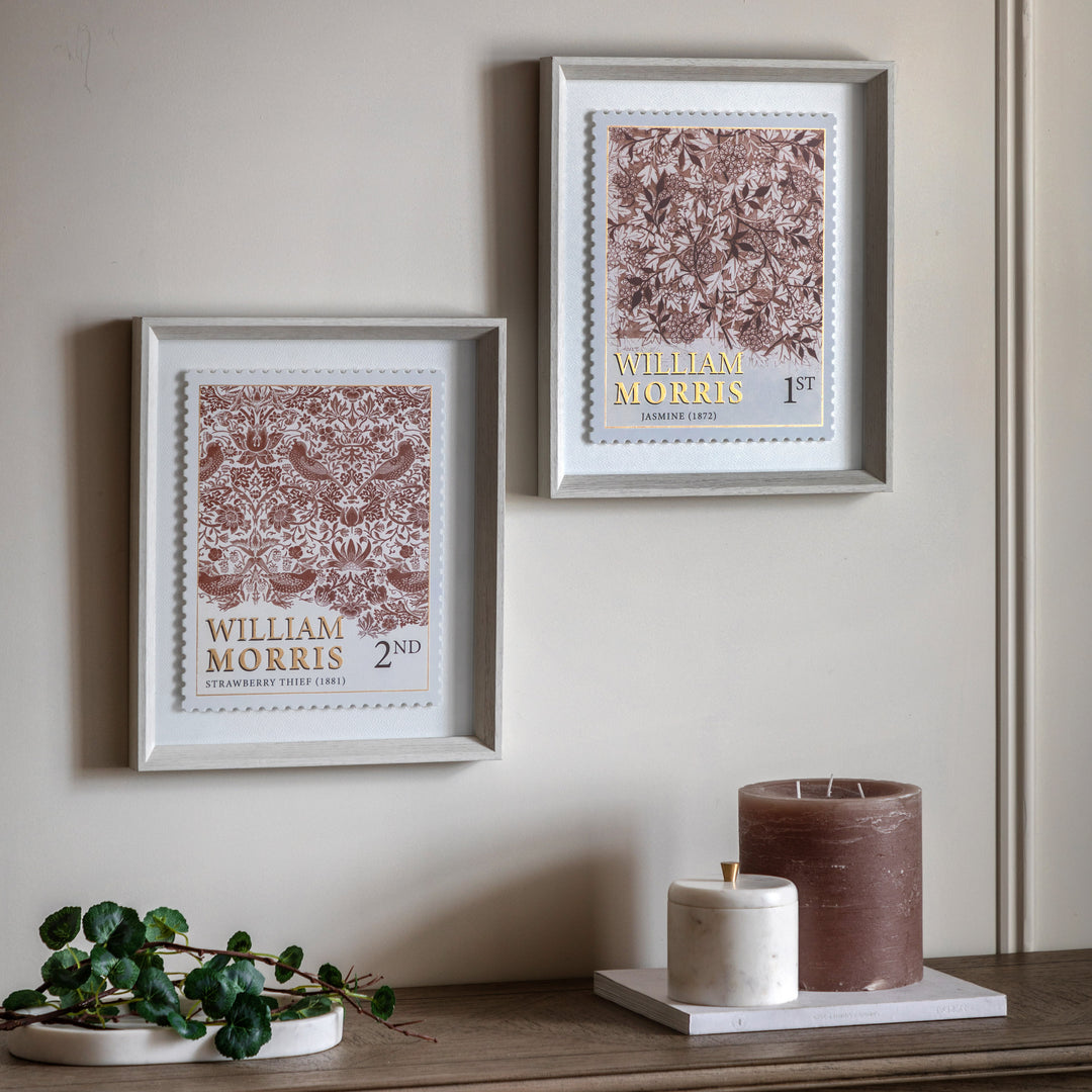 William Morris Stamp Red (Set Of Two) By Laura Bolton - TheArtistsQuarter