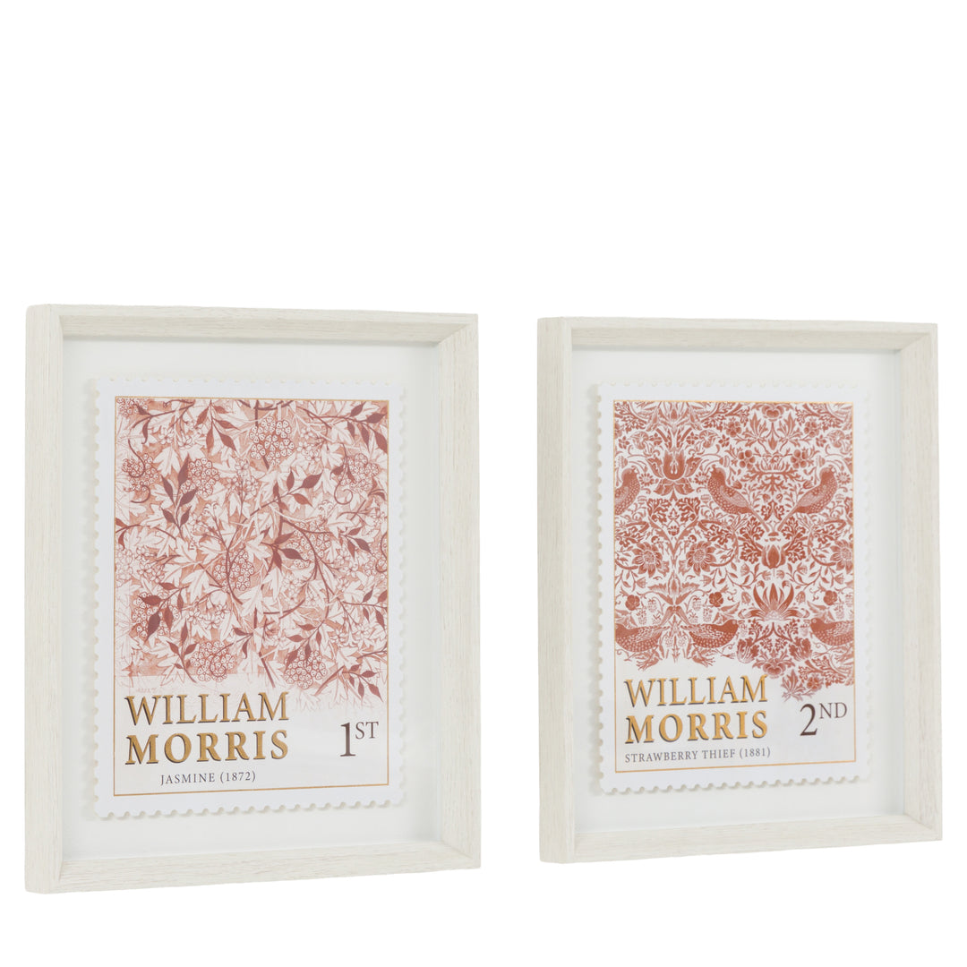 William Morris Stamp Red (Set Of Two) By Laura Bolton - TheArtistsQuarter
