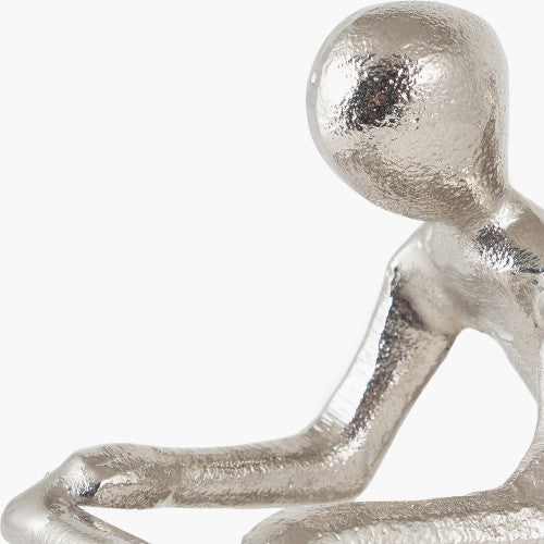 Shiny Silver Double Cyclist Ornament - TheArtistsQuarter