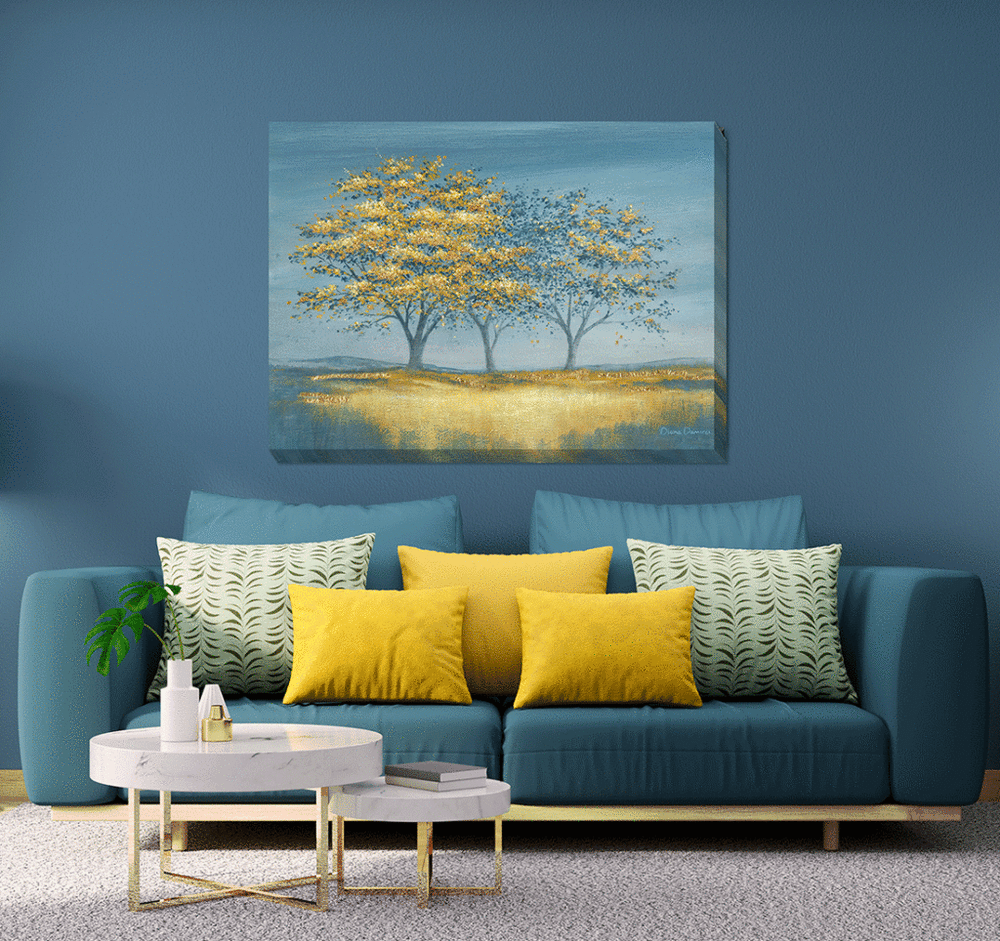 Gold Trees Canvas By Diane Demirci - TheArtistsQuarter