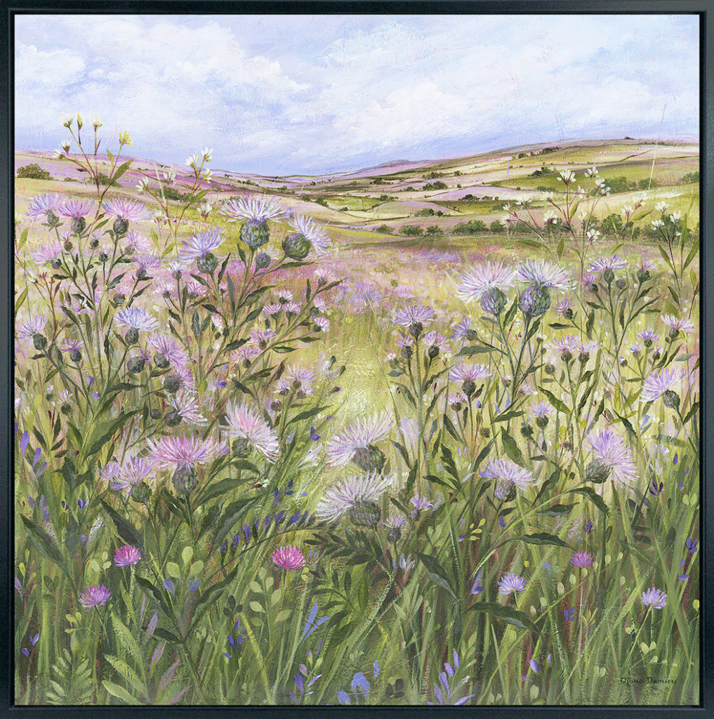 Lilac Thistle Field By Diane Demirci - TheArtistsQuarter