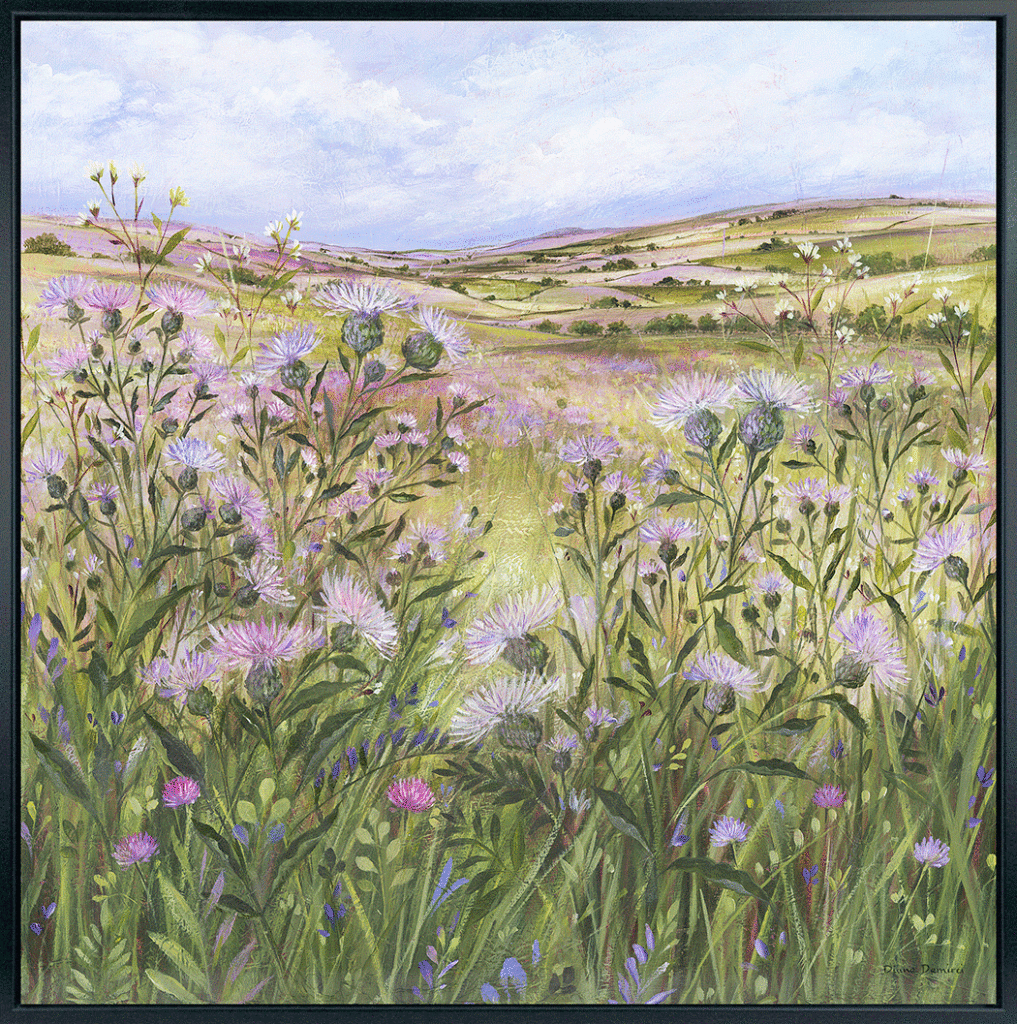 Lilac Thistle Field By Diane Demirci *NEW* - TheArtistsQuarter