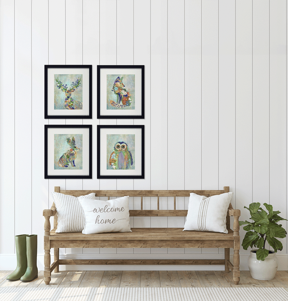 Fantastic Floral Animals Set Of Four By Fab Funky - TheArtistsQuarter
