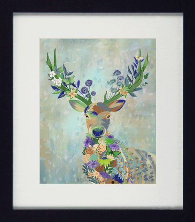Fantastic Floral Animals I – Deer By Fab Funky - TheArtistsQuarter