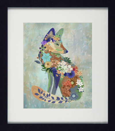 Fantastic Floral Animals II – Fox By Fab Funky - TheArtistsQuarter