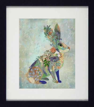 Fantastic Floral Animals III – Hare By Fab Funky - TheArtistsQuarter