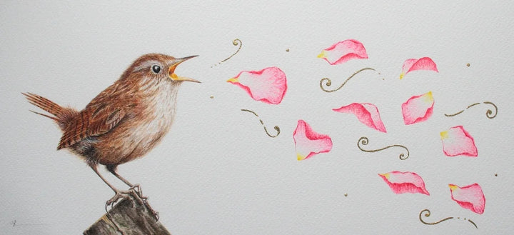 Bird Petals By Sarah Ewing (Original) - TheArtistsQuarter
