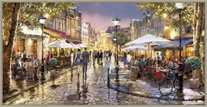 Night Cafe Framed Canvas By Richard MacNeil *NEW* - TheArtistsQuarter